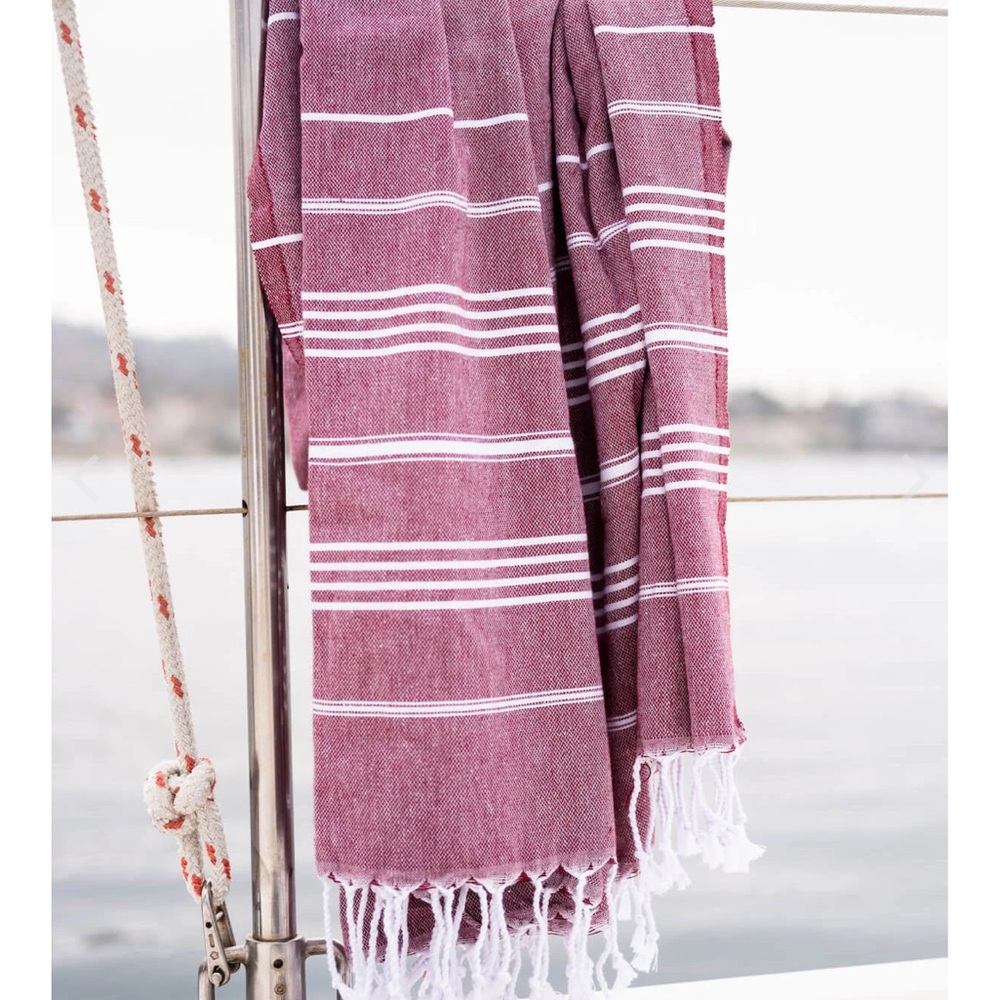 Teema Turkish Towel - Maroon Works as a wrap, cover or towel!